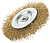 Щетка для дрели дисковая со шпилькой  75мм, витая латунированная проволока ЭНКОР купить в Новосибирске - ТД Монолит